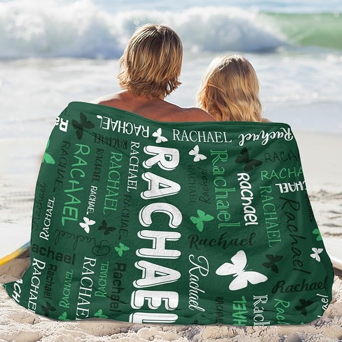 Personalized Throw Blanket with Name Custom Blankets Customized Baby Blanket for Girls Kids Adult Birthday Gift
