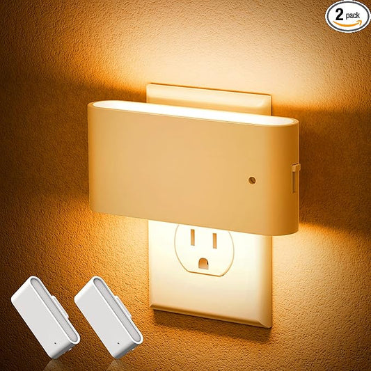 JandCase LED Night Lights Plug into Wall, Amber Night Light with Dusk to Dawn Light Sensor, Dimmable Night Light Plug in [2 Pack], 1800K Amber Nightlight for Bedroom Hallway Kids Room Kitchen