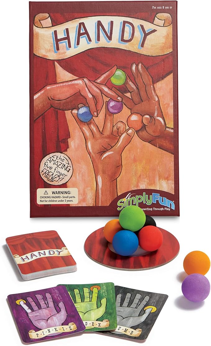 SimplyFun Handy - Family Game for Kids and Adults Ages 8+ - Fine Motor Skills Game with Soft Balls and Cards - Classroom, Party, or Family Game Night Fun