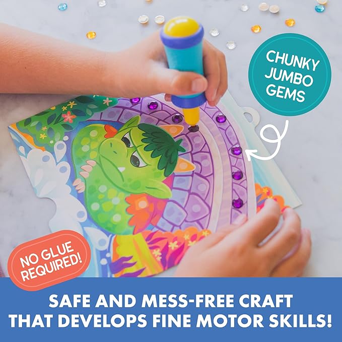 Educational Insights Jumbo Gem Kit - DIY Arts and Crafts Sets for Kids, Easy & Fun Diamond Painting Activity for Small Hands, Crafting & Art Supplies, Jewel Stickers, Creative Gifts, Ages 5+