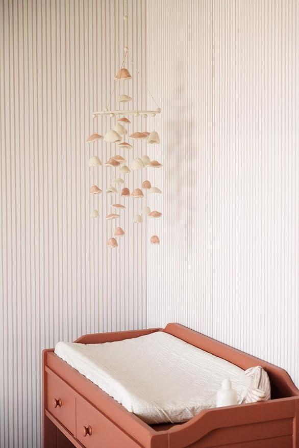 Pehr Classic Wool Felt Mobile, Floret | Handmade Nursery Décor | Includes Gift Box | Ethical & Enchanting | 28” x 9”