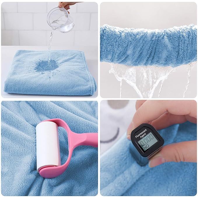 ROMASA Baby Bath Towel Hooded Ultra Soft Towel Highly Absorbent Bathrobe Blanket Toddlers Shower Gifts for Boys Girls-27.5" x 55" (Blue)