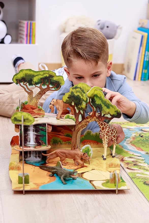 Papo Wild Animal Kingdom Figure, Lioness with Cub, Multicolor (50043) , 6.5cm