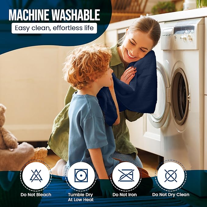 Utopia Bedding Waterproof Mattress Protector King Size, Premium Terry Mattress Cover 200 GSM, Breathable, Fitted Style with Stretchable Pockets (Navy Blue)