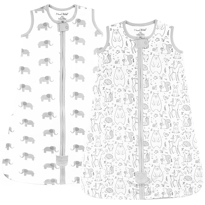 Mama Cheetah Baby Sleep Sack 0.5 TOG, Organic Cotton Baby Wearable Blanket with Two-Way Zipper, Swaddle Transition Baby Sleeping Bag for Newborn Infant Toddler Boy Girl, 12-18 Months