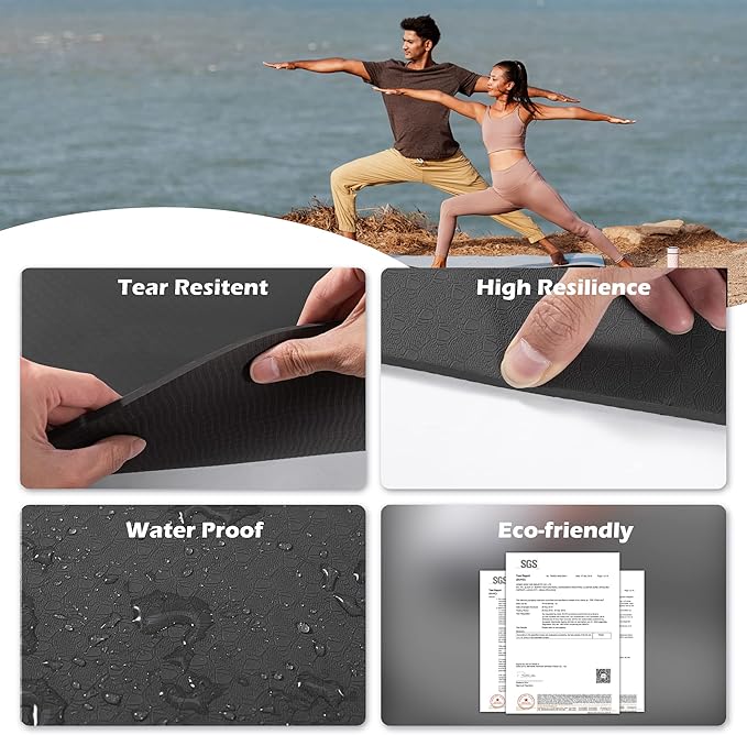 UMINEUX Yoga Mat Extra Thick 1/3'' & 2/5" Non Slip Yoga Mats for Women Eco Friendly TPE Fitness Exercise Mat with Carrying Sling & Storage Bag