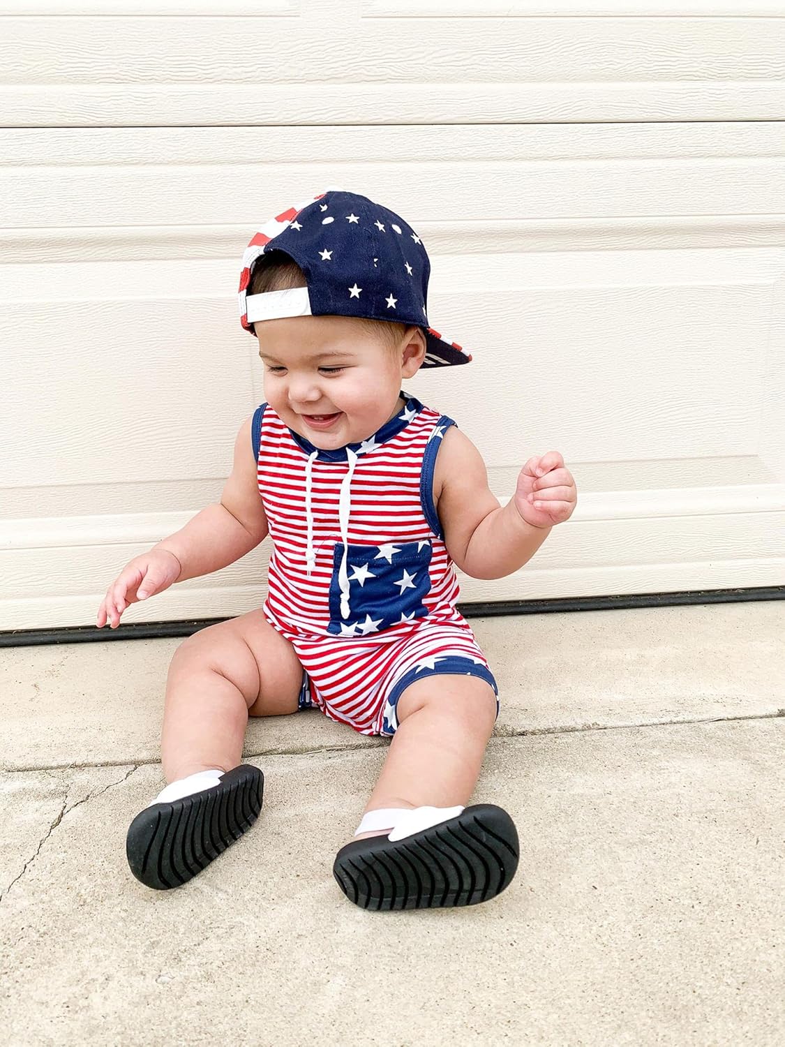 Aalizzwell Baby Boy Romper Newborn Infant Sleeveless Short Romper One Piece Active Summer Clothes