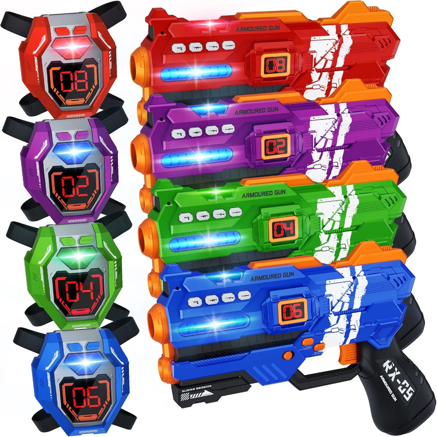Laser Tag Guns Set of 4 Laser Tag Guns with Digital LED Score Display Vests,Gifts for Teens and Adults Boys & Girls,Adults and Family Fun,Gift for Kids Ages 8 9 10 11 12+Year Old Boy