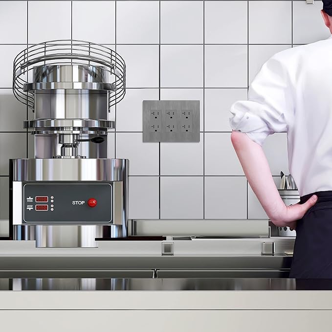 LIDER Brushed Finish Decorator Switch Cover, Screwless Wall Plate, Mid-Size 3-Gang 4.88" x 6.77", Unbreakable Polycarbonate Thermoplastic, UL Listed, LSWP-33M-BGY, Brushed Gray