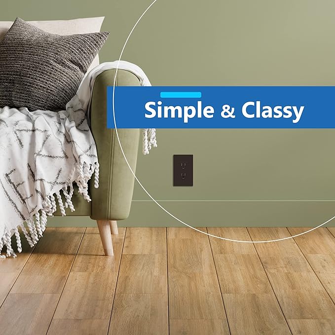 LIDER Matte Finish Decorator Switch Cover, Screwless Wall Plate, Mid-Size 1-Gang 4.88" x 3.11", Unbreakable Polycarbonate Thermoplastic, UL Listed, LSWP-31M-BR, Brown