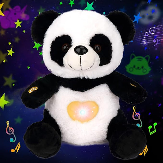 Cuteoy Plush Panda Star Projector Musical Adjustable Singing Night Light Stuffed Animals Glowing Plushies Toy Gifts for Kids Birthday Easter Christmas,12''