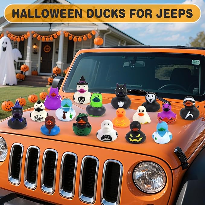 Halloween Ducks for Jeeps - 36Pcs Bulk Halloween Rubber Ducks Set for Ducking Fun, Spooky Bath/Pool Toys, Trick or Treat Party Favors, Halloween Decorations & Gifts (Non-Toxic Rubber)