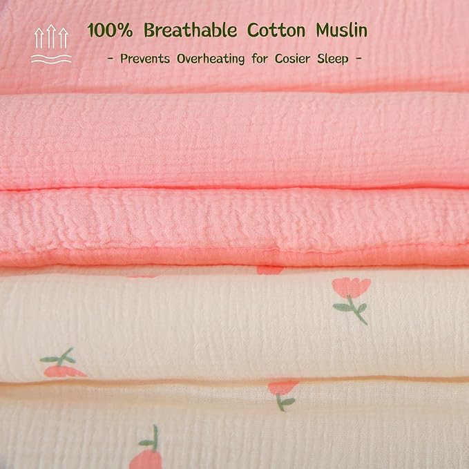 Cotton Muslin Toddler Comforter/Quilt,Ultra Soft & Breathble Muslin Toddler Blanket,All Season Baby Blankets for Boys and Girls, Machine Washable,41"x48"