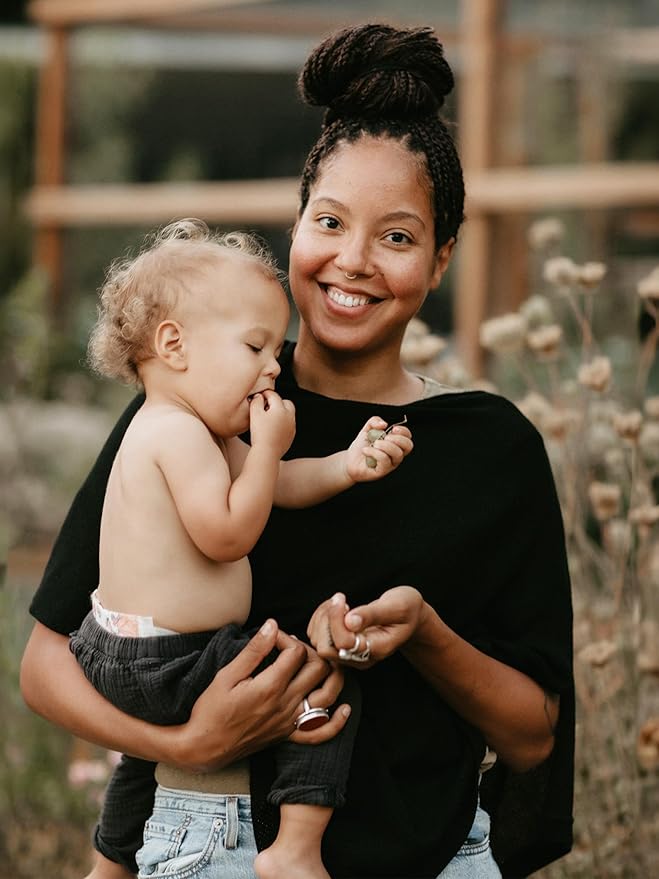 We are Amma | The Cocoon™ - Newborn Essentials Must Haves: Nursing Cover for Breast Feeding Essentials | Nursing Sweater Used as Breastfeeding Cover (Black, Plus Size)