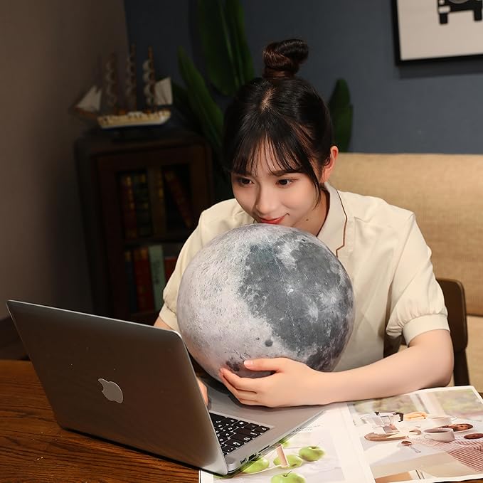 10 inch 2 pcs Moon Pillow+Earth Pillow Plush Toy Earth and Moon Stuffed Toy Planet Pillow Astronomy Decor Space Pillows Globe World Globe Stuffed Plush Toy