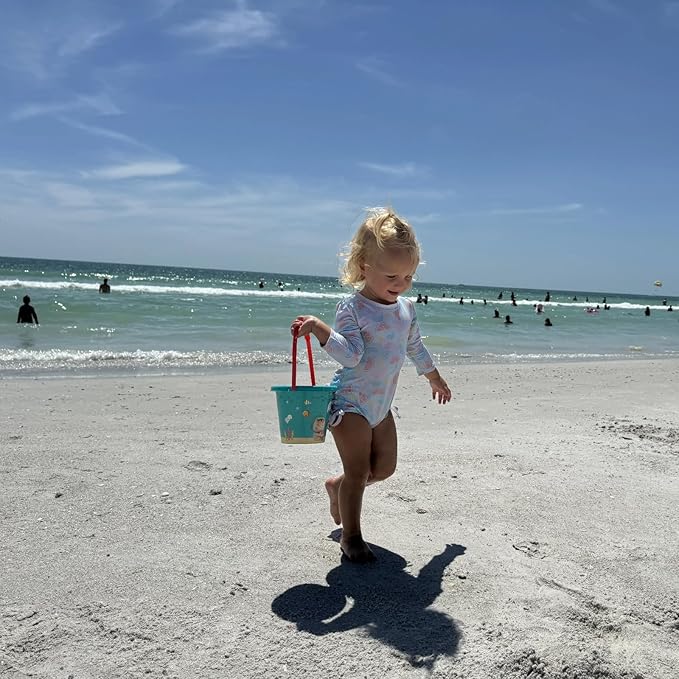 Beach Toys, 25 Pcs Sand Toys Set for Kids Including Water Gun, Sifting Funnel, Bucket, Watering Can, Sand Molds & Mesh Beach Toy Bag, Sandbox Toys for Toddlers 3-12