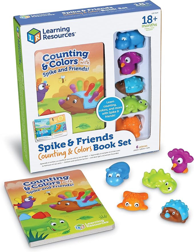 Learning Resources Spike and Friends Counting & Colors Book Set - 6 Pieces, Age 18 Month+ Toddler Activities, Educational Toys Set, Color Teaching Toys