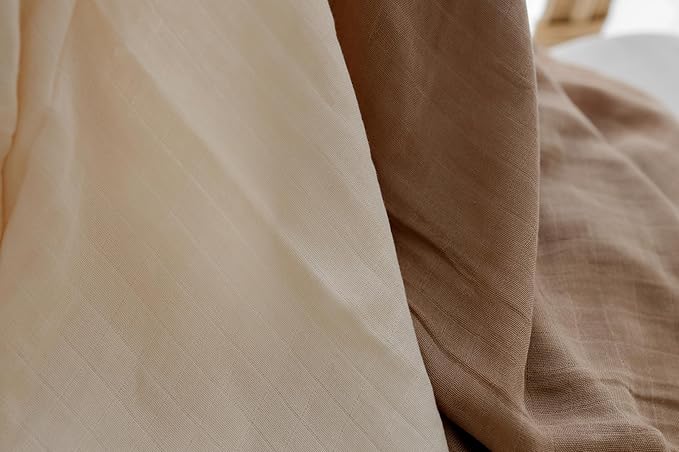Muslin Swaddle Blankets for Newborns, Ivory White & Beige 2-Pack – Soft Viscose derived from Bamboo & Cotton Baby Blankets, 47x43, Breathable Receiving Blankets, Giftable Neutral Set
