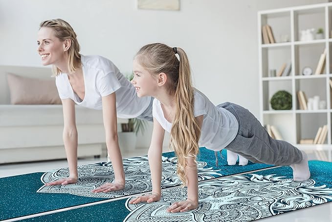 Non Slip Yoga Mat TPE Workout Mat for Men Women, Thick Workout Mat with Carrying Strap, Fitness Mats for Exercise, Yoga, Fitness, Pilates, Floor Workouts (72" x 24" x 6mm)