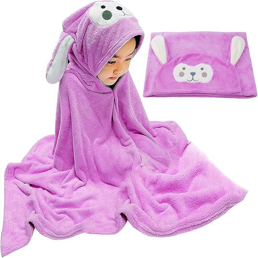 Visen Premium Hooded Towel for Kids,-28×55 INCH Large Size Kids Bath Towel,Ultra Soft Hooded Towel Wrap for Boys Girls, Highly Absorbent Bathrobe Blanket Gifts for Toddlers Shower (Purple)