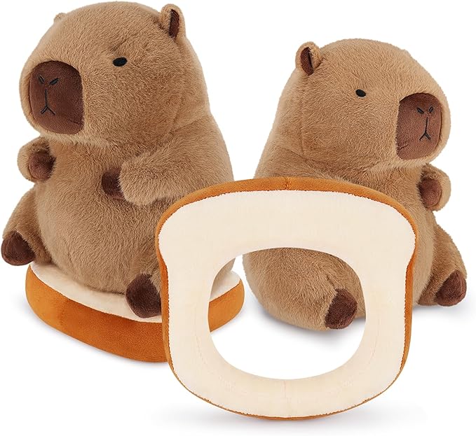 Achwishap Capybara Plush,Cute Plushies Capybara Stuffed Animal,Soft Capybara Plush Toys,Kawaii Plush Stuffed Toys with Wearable Bread Plushies Gifts for Kids Adults Birthday(Capybara Bread,12”)