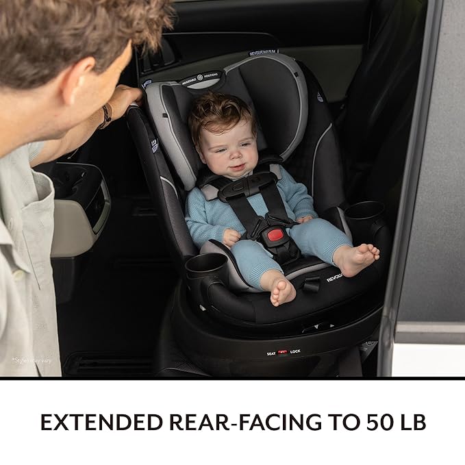 Evenflo Gold Revolve360 Slim 2-in-1 Rotational Car Seat with SensorSafe (Amethyst Purple)