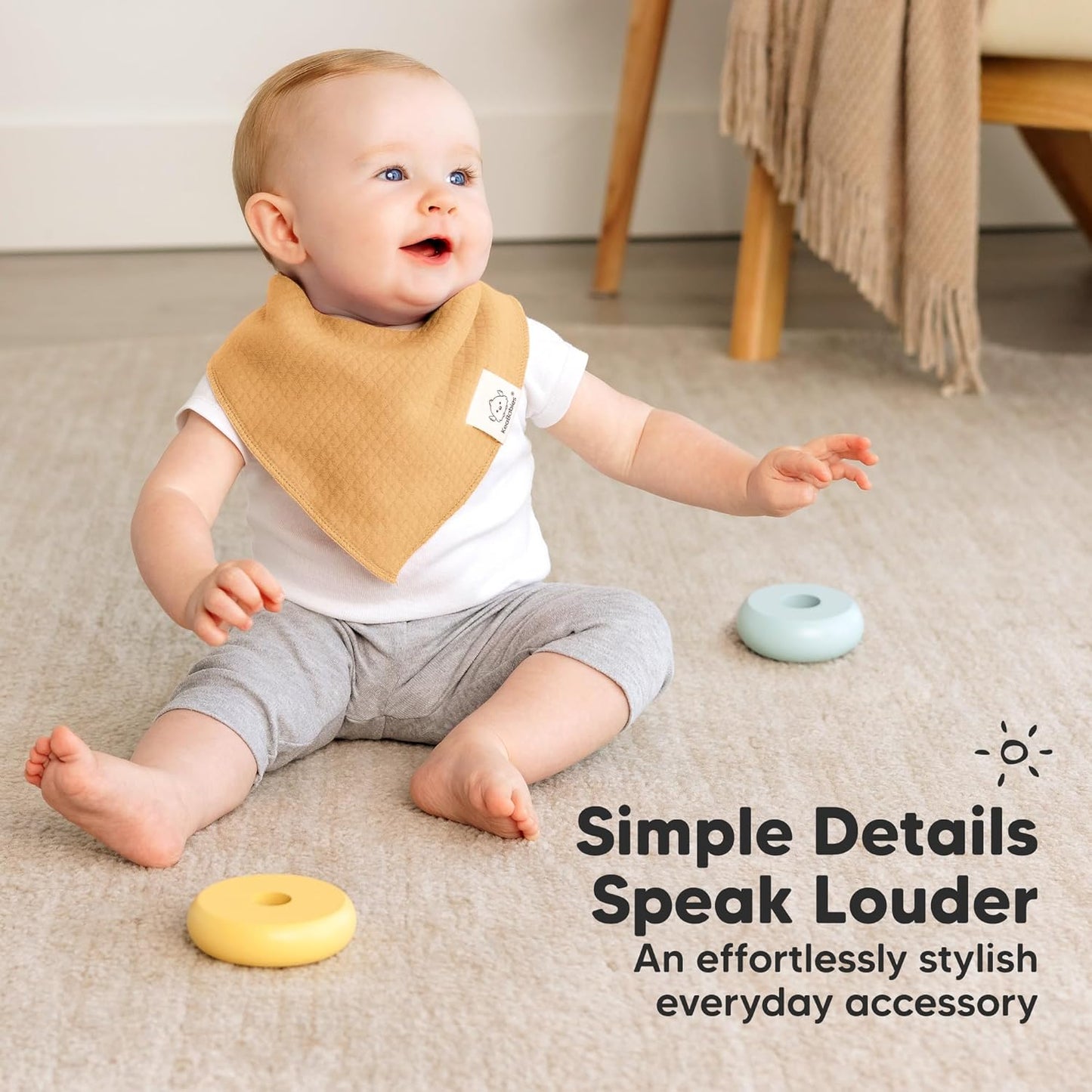 KeaBabies 8-Pack Bandana Bibs for Baby Girls, Boys - Organic Cotton Baby Bibs for Drooling & Teething Newborn, Toddler, Infant 0-36 Months, Extra Soft, Absorbent Cloth with Snaps (Sahara)