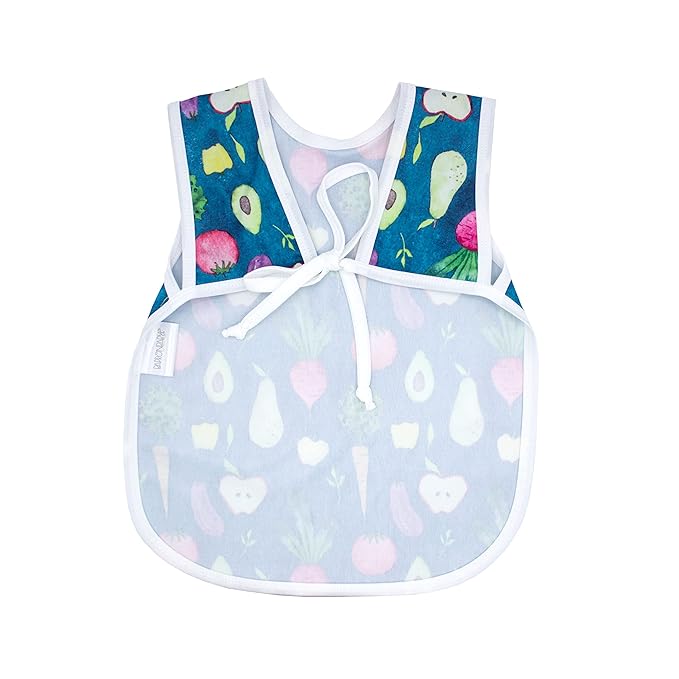 BapronBaby Organic Produce Bapron - No Neck Tie Safer Bib for Baby & Toddler - Soft Waterproof Stain Resistant - Machine Washable - Sz Preschool 3-5yrs