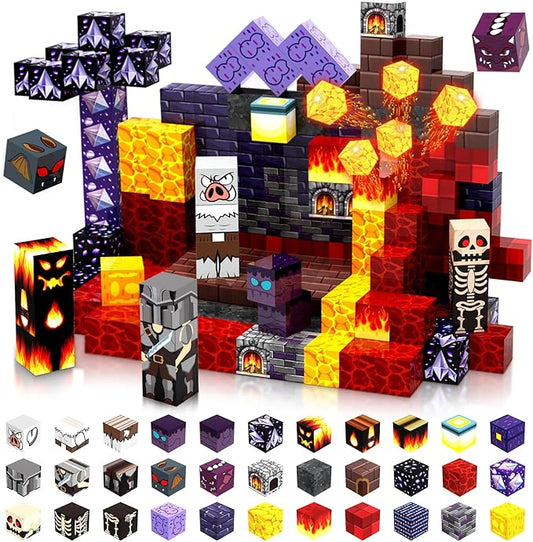 2025 Updated Magnetic Blocks Toys for Kids, 150 Dungeon-Themed Building Blocks, Stacking Magnets, STEM Montessori Sensory Toys for Boys and Girls Age 3 4 5 6 7 8 9 10