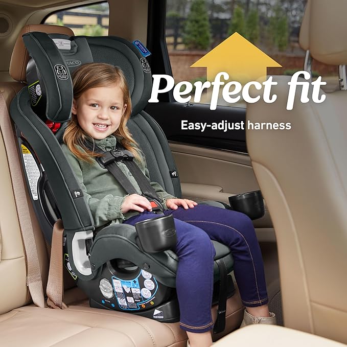 Graco SlimFit3 LX 3-in-1 Slim Car Seat, Rear Facing, Forward Facing to Highback Booster Car Seat, Kunningham