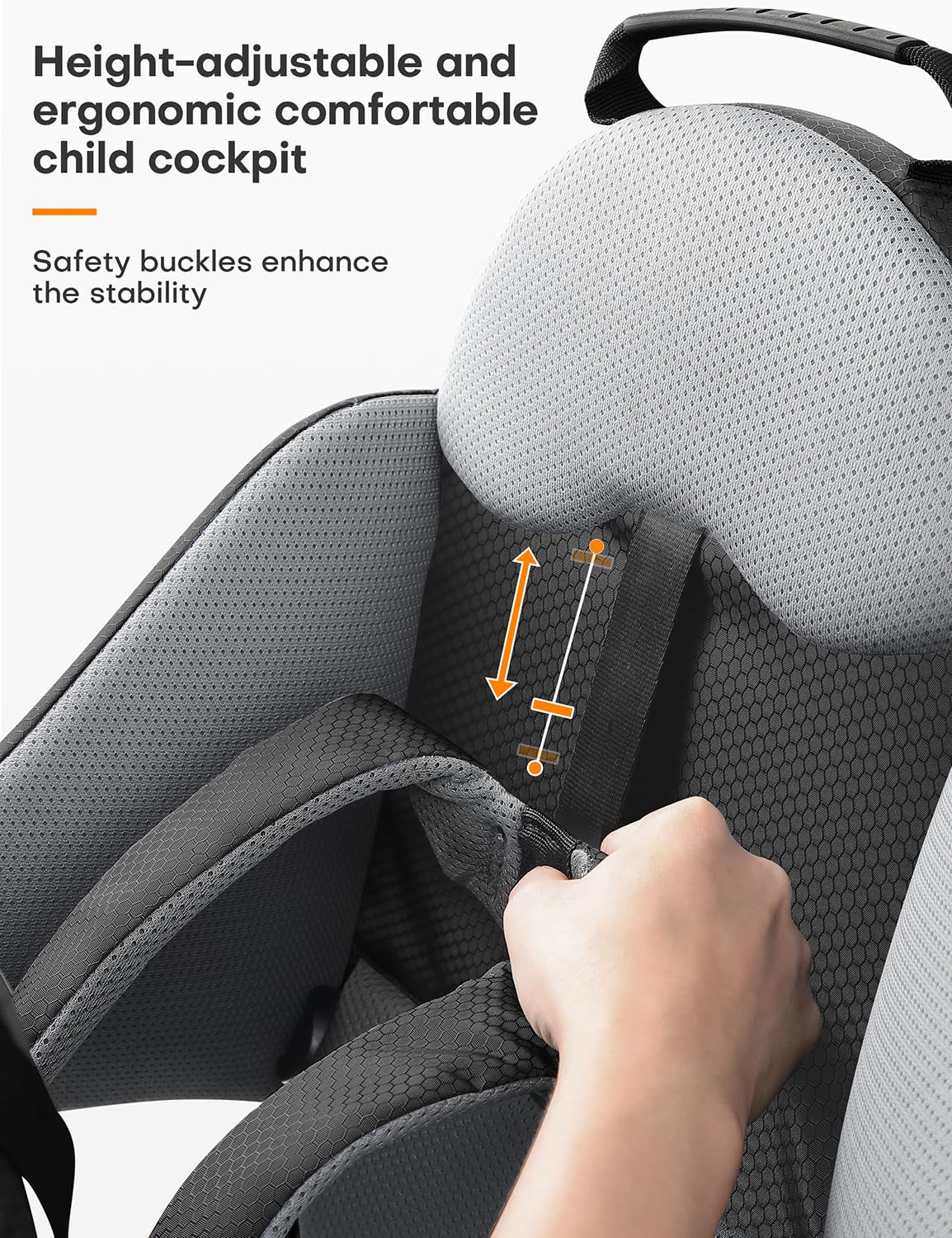 besrey Baby Backpack Carrier, Toddler Hiking Backpack with Safety 3-Height Seat, Adjustable Straps&Waist Belt, Foldable Frame Lightweight Large Capacity Child Carrier for Hiking (Black/Grey)