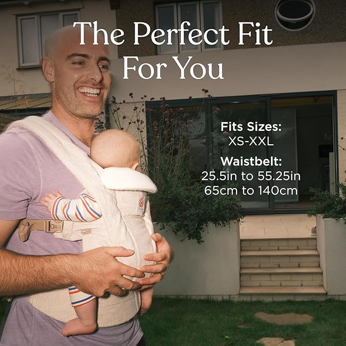 Ergobaby Omni Deluxe Baby Carrier Newborn to Toddler - Breathable Baby Carriers for Summer - All-Position Carrier with Enhanced Lumbar Support & Airflow (7-45 Pounds), Cotton, Pearl Grey