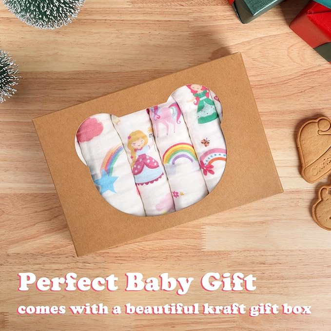 Baby Burp Cloths Muslin Washcloths 6 Pack Muslin Burp Cloths 100% Cotton Large 20''x12'' Soft 6 Layers Baby Burp Rags for Boys Girls Baby Essentials for Newborn Gift Machine Washable