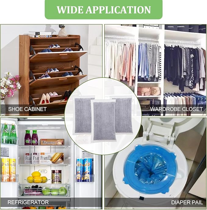 Activated Charcoal Odor Absorber Diaper Pail Deodorizer for itouchless 8 Gallon & Larger, Trash Can Deodorizer Odor Filter Refill for itouchless 13 Gallon Diaper Garbage Can (3 Pack)