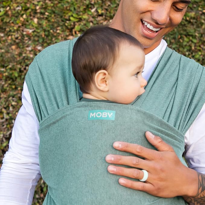 Moby Baby Wrap Carrier Element for Newborns to Toddlers (8-33lbs), Infant Sling Carrier, Ultra Lightweight & Hands Free Design, Adjustable for All Body Types (Hydro)
