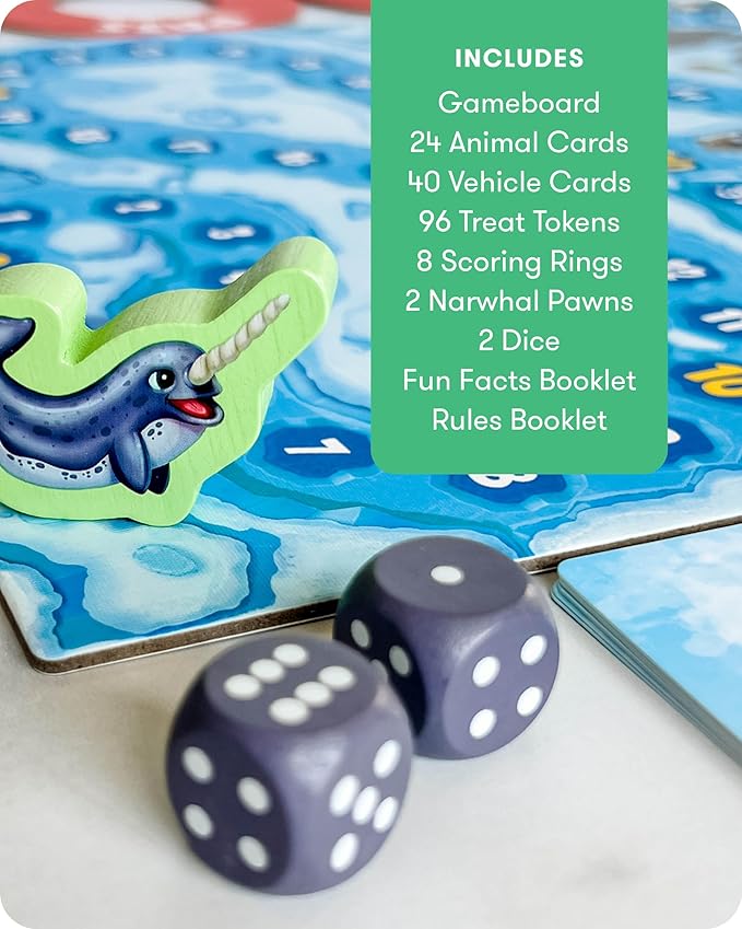 SimplyFun Arctic Riders - Educational & Fun Math Games for Kids - Practice Upper Level Addition & Subtraction Skills for Kids 7 & Up - 2 to 4 Players