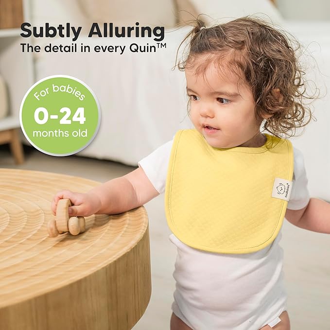 8-Pack Organic Baby Bibs for Girls, Boys - Quilted Cotton Cloth Baby Drool Bibs for Drooling and Teething Toddler, Newborn, Infant, Soft & Super Absorbent (Dawn)