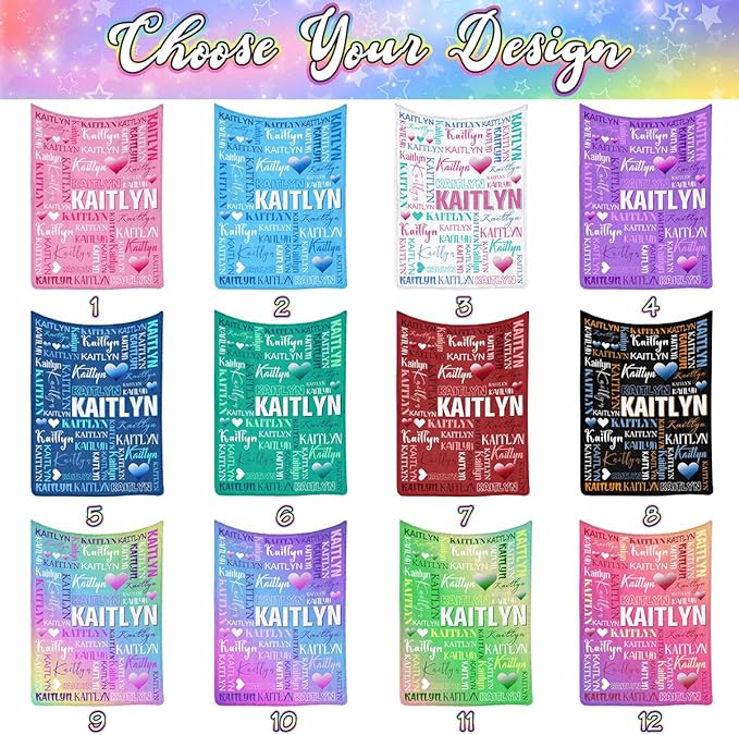 Personalized Baby Blanket for Girls Boys, Custom Name Blanket Pink and Hearts Pattern for Baby Shower, Fuzzy Blanket for Infant or Newborn Receiving Blanket for Crib, Stroller, Travel