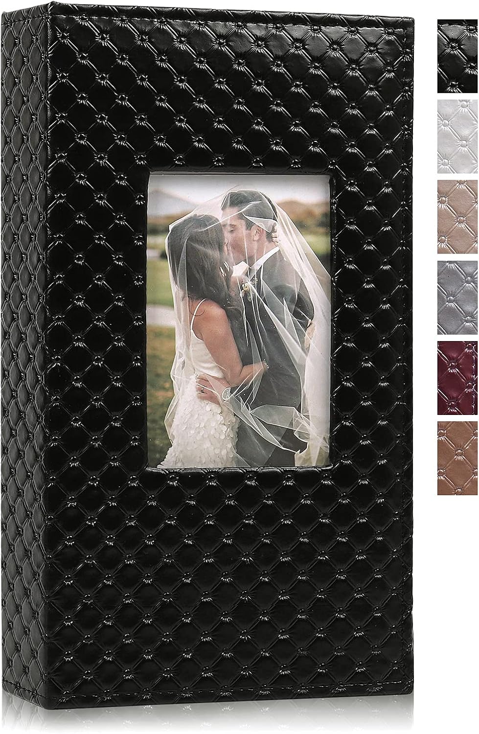 RECUTMS Premium Leather Photo Album - Holds 300 4x6 Photos, Black, Perfect for Baby Growth, Family, Wedding, Anniversary, Birthday Gifts