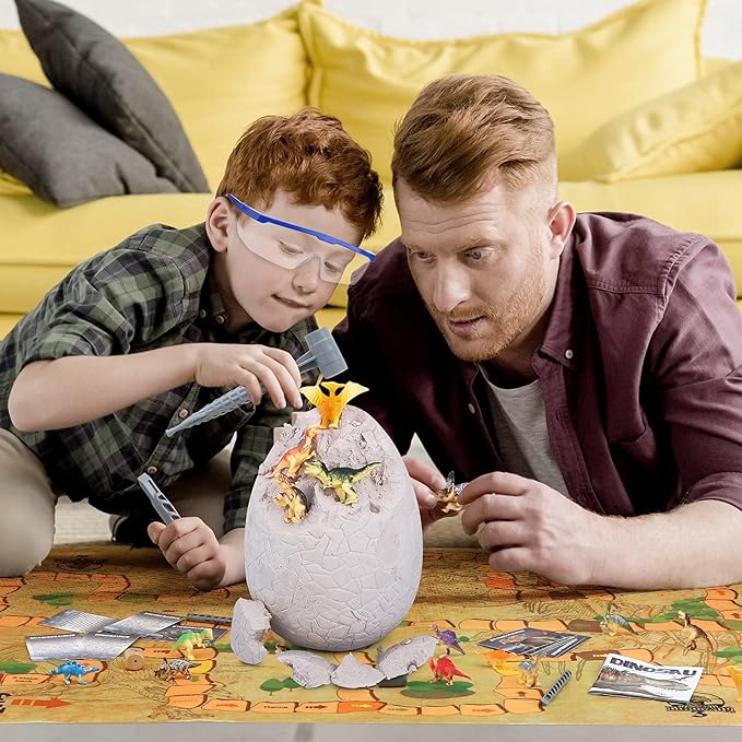 Jumbo Dino Egg Dig Kit, Dinosaur Toys for Kids 5-7 8-12 with 12 Dinosaurs, Dinosaur Toys for 5 6 7 8 Year Old Boy Birthday Gift, Dinosaur Eggs Excavation Gifts for 5 6 7 Year Old Boy Girl