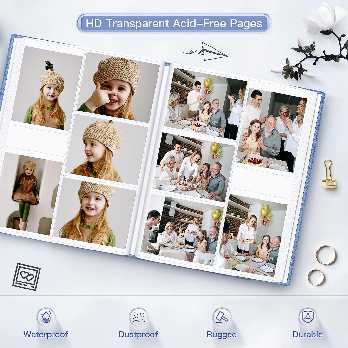 popotop Photo Album 4x6-600 Photos Photo Books with 600 Horizontal and Vertical Pockets,Linen Cover Albums for Family Wedding Anniversary Baby Vacation Pictures