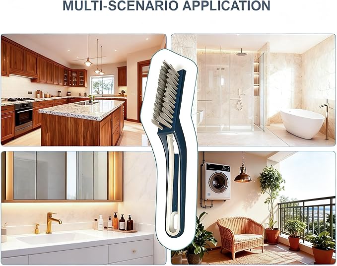 10-Piece Heavy-Duty Scrub Brushes Set with Bird Bath Scrubber and Crevice Tools for Outdoor, Kitchen, Bathroom, Tire & Wheel(Yellow)