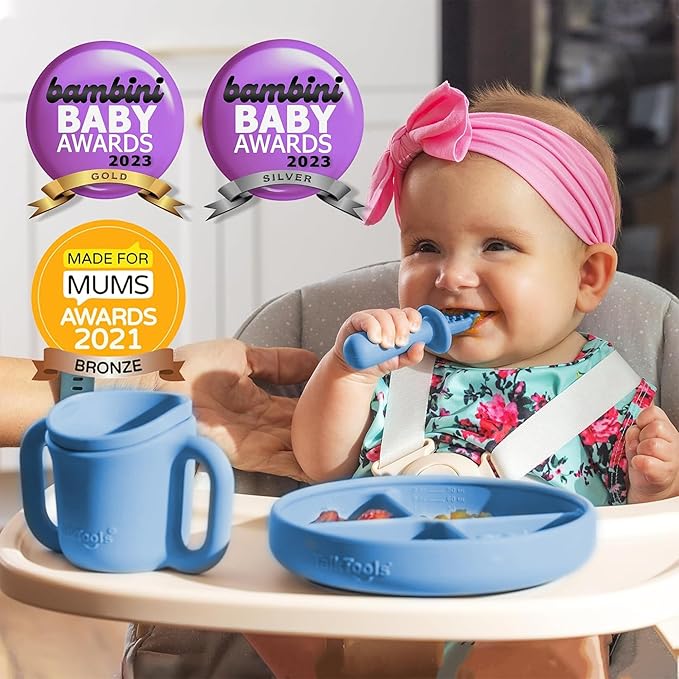 TalkTools Itsy Plate Must-Have Silicone Baby Plates with Suction | Non-Toxic Toddler Feeding Plate | Divided Portion Control Tray | BPA-Free, Easy-Clean, Travel-Friendly Baby Dishware - Made in USA
