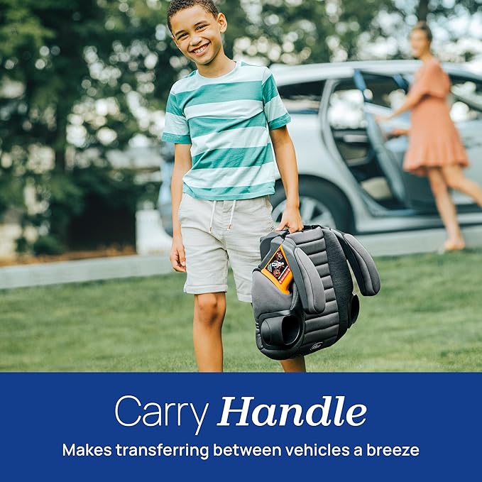 Chicco GoFit ClearTex Backless Booster Car Seat, Travel Booster Seat for Car, Portable Car Booster Seat for Children at Least 4 Years Old and 40-110 lbs. | Shadow/Black