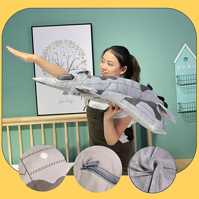 29 Inch Airplane Plush Toy with Blanket – Warplane Stuffed Animal, Space Shuttle Plush for Kids, Sofa or Travel Decor