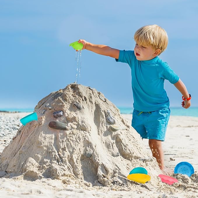 ArtCreativity Stacking Bath Toy for Toddlers – 7-Piece Nesting Mold Free Bath Toy with Drainage Holes – Fun Baby Bathtub Toy – Pastel Color Sensory Toy (Pack of 2)