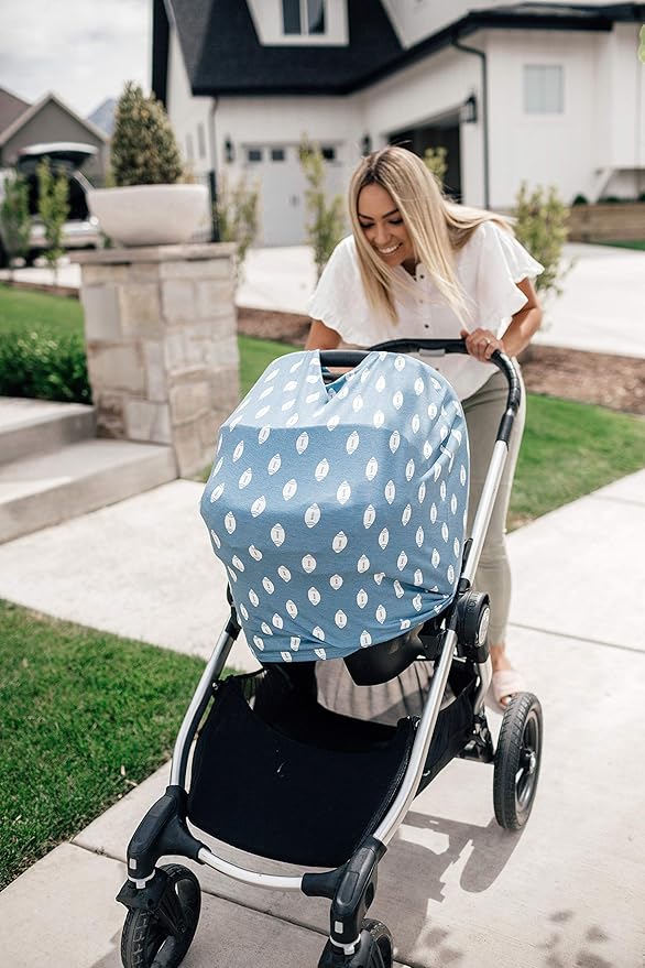 Baby Car Seat Cover Canopy and Nursing Cover Multi-Use Stretchy 5 in 1 Gift Quarterback by Copper Pearl