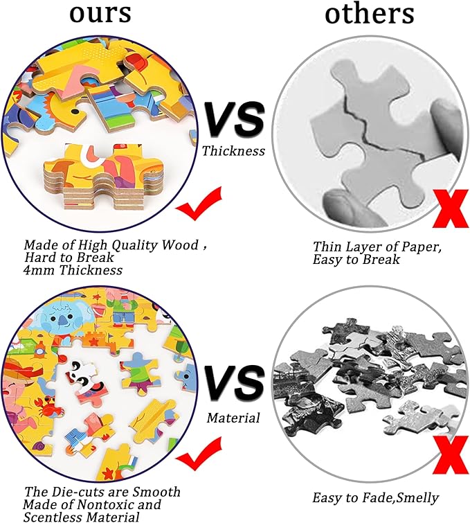 LELEMON Beach Animal Jigsaw Puzzles in a Metal Box 100 Pieces Beach Animal Party Jigsaw Puzzle for Kids Ages 4-8 Children Learning Educational Puzzles Toys