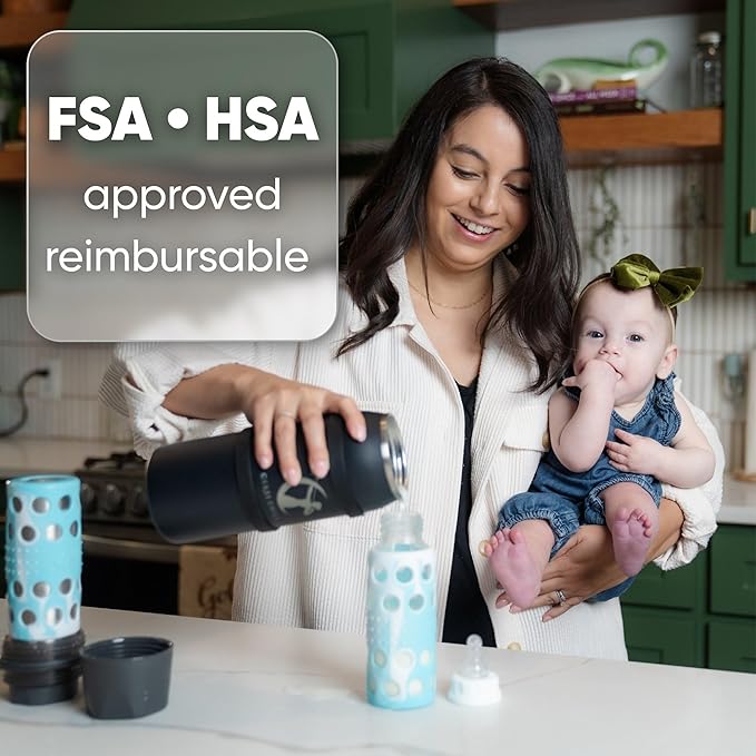 Ceres CHILL OG Breastmilk Chiller & Warmer – 12–34oz Portable Breast Milk Cooler, Storage & Baby Bottle for Travel, Work or On-The-Go – Pump Compatible Container – 0 Dark 30 Midnight Black