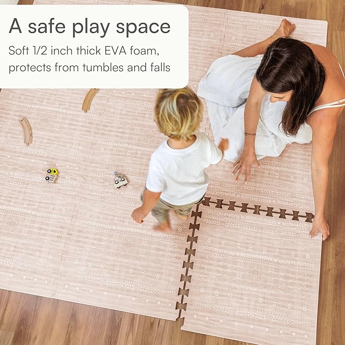 Lillefolk Baby Play Mat for Floor – 6x8ft Dusk | Soft Non Toxic Premium EVA Foam Tiles for Tummy Time, Crawling & Playroom – Waterproof Interlocking Floor Mat for Babies & Toddlers (12 Tiles)
